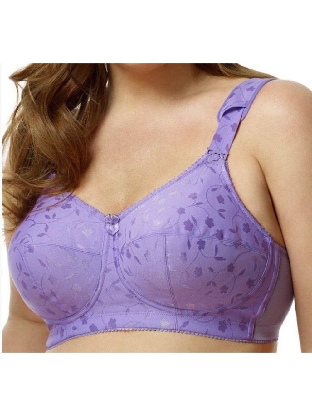 Elila 1305 Lilac Jacquard Full Support Softcup 36M NWT